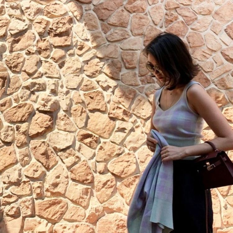 봉마셰(BONGMARCHE) 체크니트 트윈세트 55-66 새상품--2