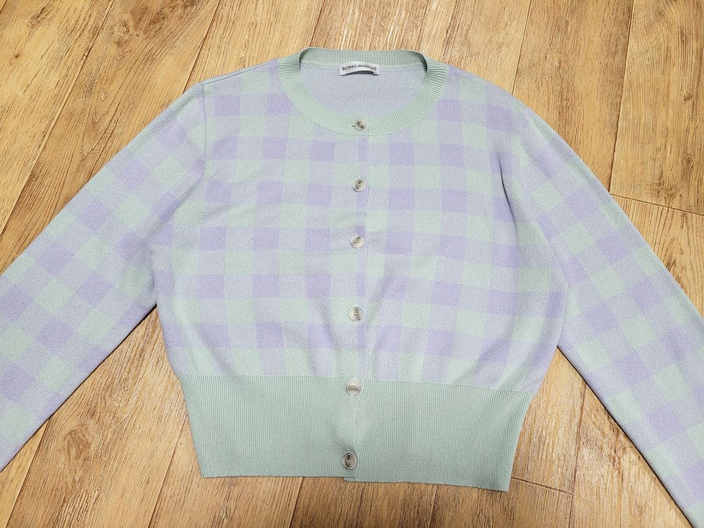 봉마셰(BONGMARCHE) 체크니트 트윈세트 55-66 새상품--4