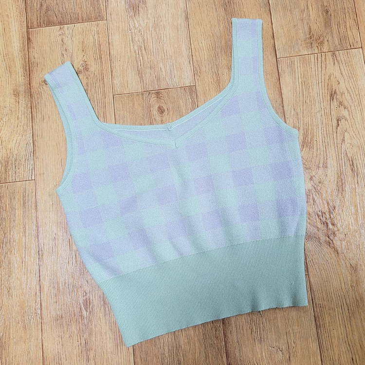 봉마셰(BONGMARCHE) 체크니트 트윈세트 55-66 새상품--6