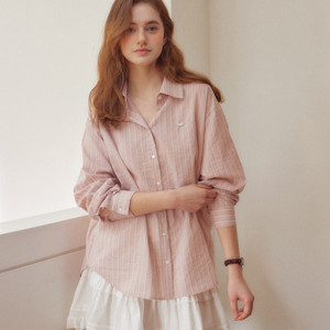 아워호프(OURHOPE) 시어서커 스트라이프 셔츠 프리사이즈 새상품