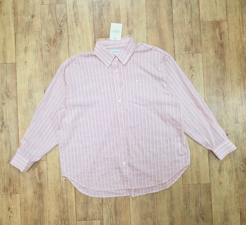 아워호프(OURHOPE) 시어서커 스트라이프 셔츠 프리사이즈 새상품--3