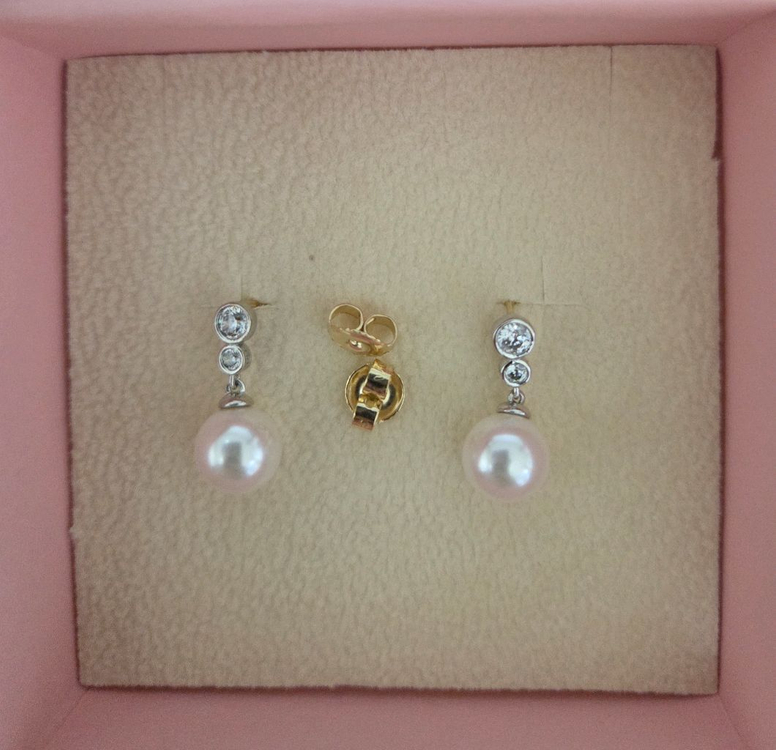 제이에스티나 14k 진주귀걸이 (새거)--1