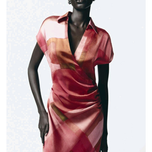 자라 ZARA 새틴 원피스 랩 원피스 스타일