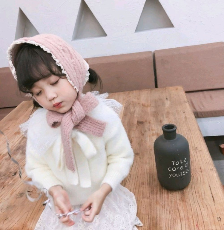 리틀지오 여아 러블리 레이스 니트 귀마개--8