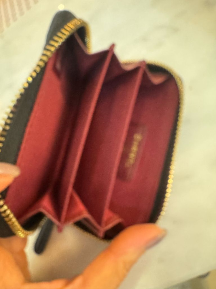 샤넬 캐비어 레더 지퍼 카드지갑--2