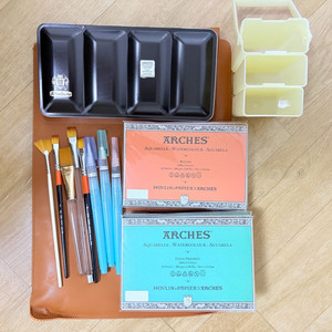 쉬민케 호라담 고체물감 48색(아르쉬 종이패드140장+붓+물통포힘)