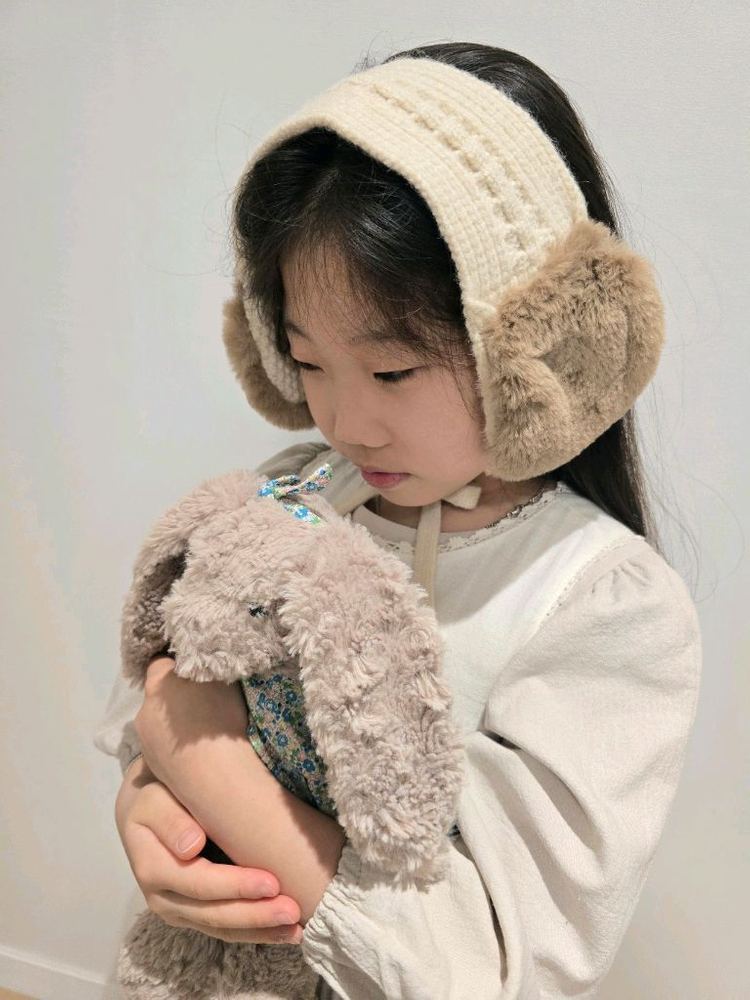 코타키나 유아동 니트 털 귀마개 여아 목도리--7