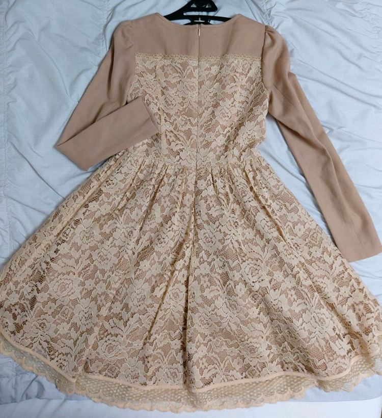 레니본 베이지레이스원피스55 아이디룩--6