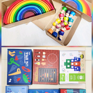 지아지조 원목 무지개블럭, 유아교구 9종
