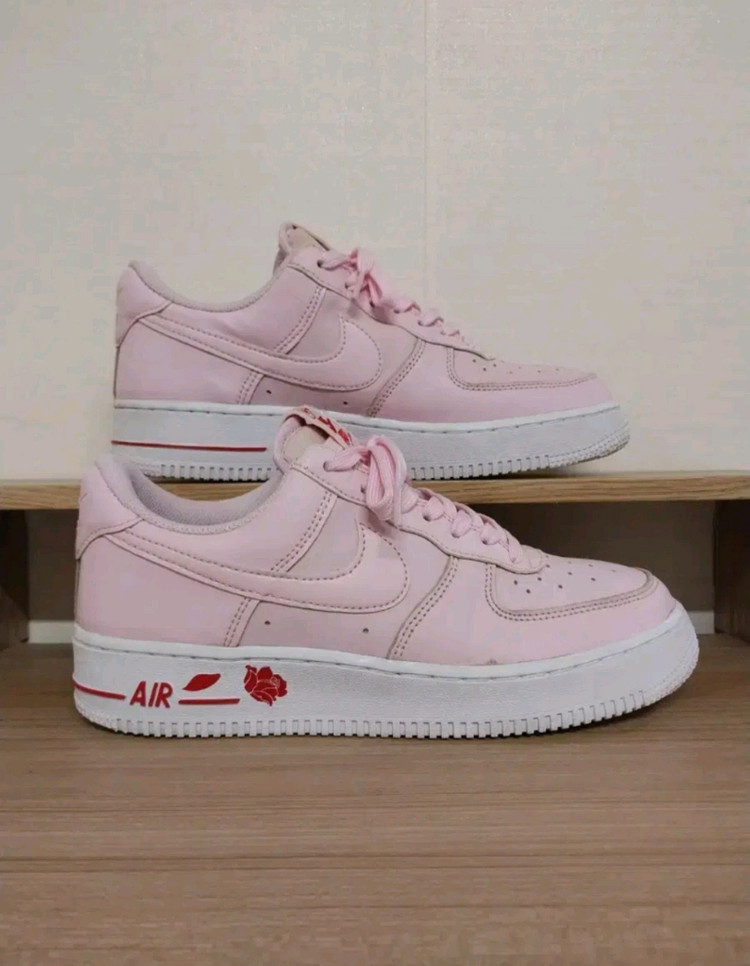 남성 나이키 에어포스1 07 LX 핑크로즈 운동화 (250)--4