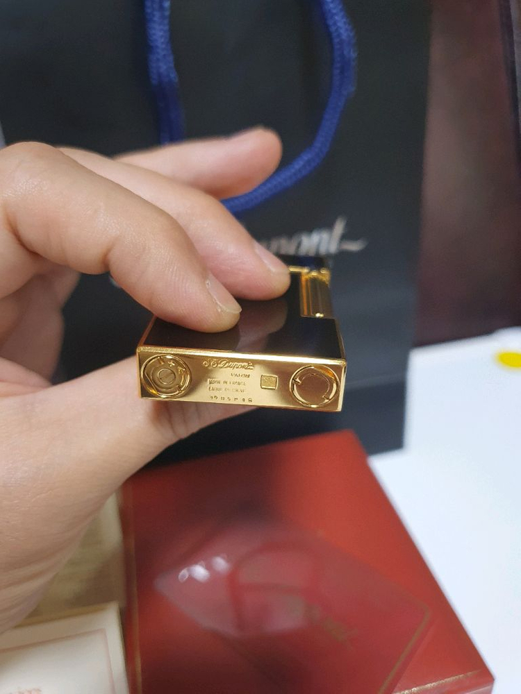[새상품,풀세트] 듀퐁라이터 라인2 ca16890 금사 옻칠 금장 듀퐁 라이타 이미지