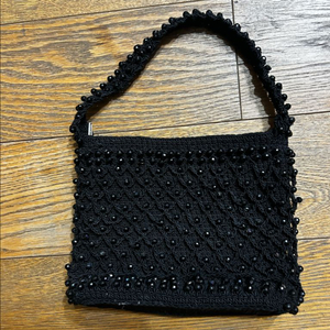 블랙 비즈 핸드백 토트백