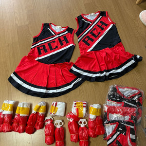 키즈 치어리더 원피스 양말 응원수술 새제품 일괄
