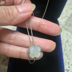 실버925 자개클로버 목걸이