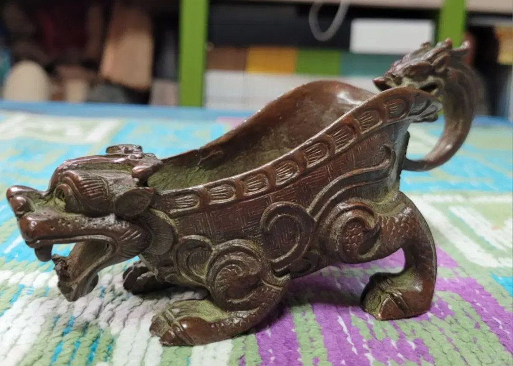 청동 해태마상배--1