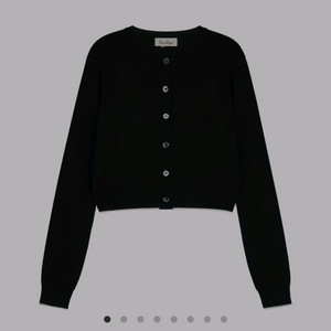 로우슈가 라인 트리밍 니트 가디건 BLACK IVORY m 미개봉새상품 팔아요 이미지