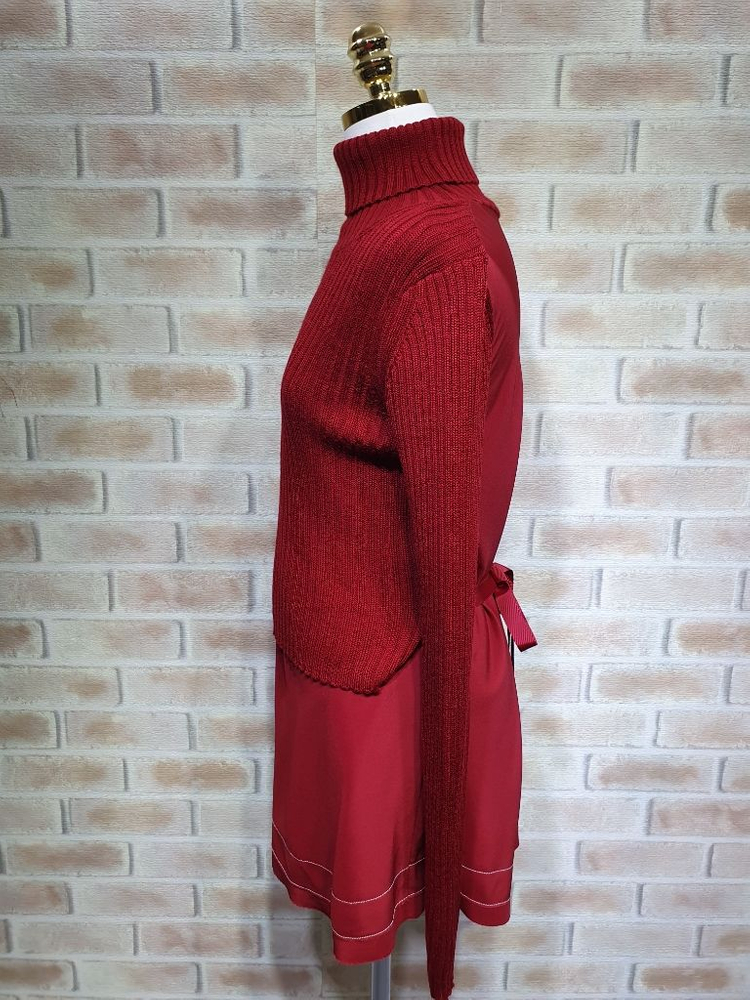 제시뉴욕 정품 새것수준 폴리 백리본 터틀넥 롱니트 66--7