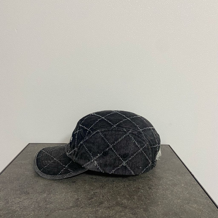 (OS) 슈프림 박스로고 캠프캡 모자 펀치드 데님 블랙--2