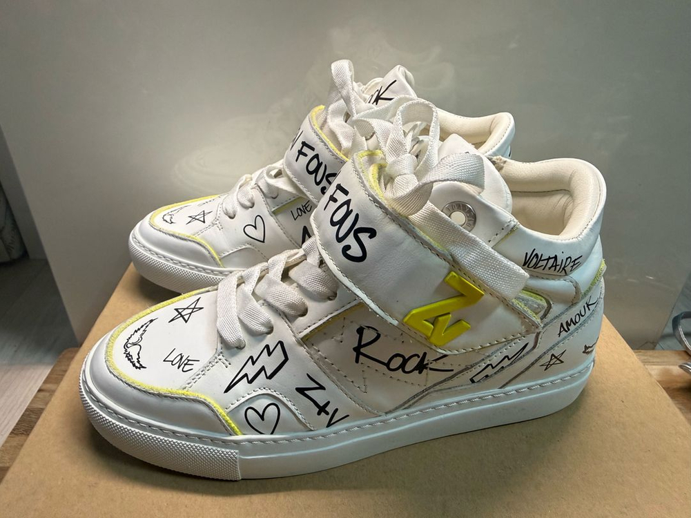 정품)쟈딕앤볼테르 Flash Fluorescent 스웨이드 스니커즈 36--2