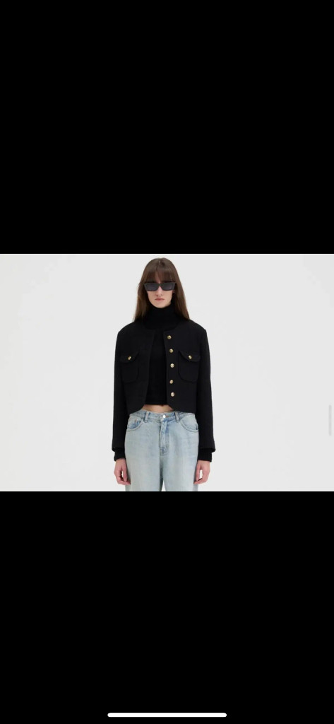 마론에디션 트위드 크롭 자켓 S--1