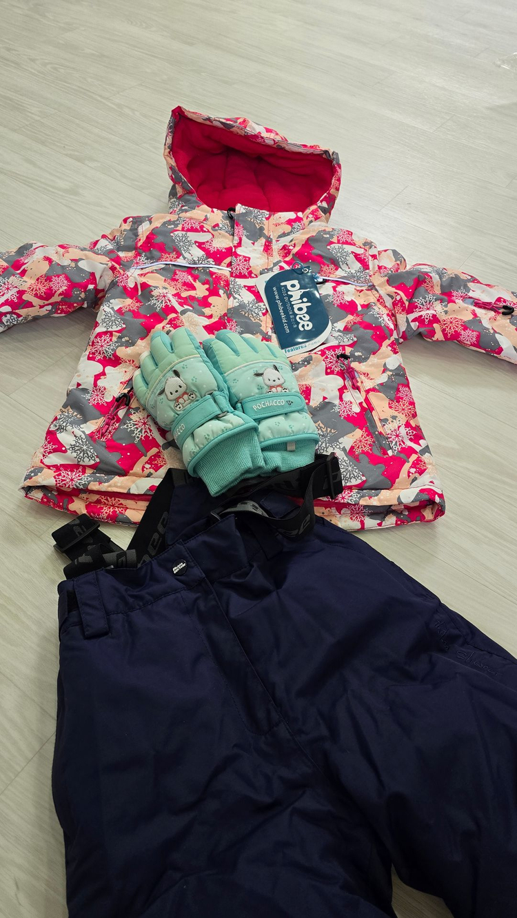 남아130 여아125 Phibee 키즈 스키복 세트--1