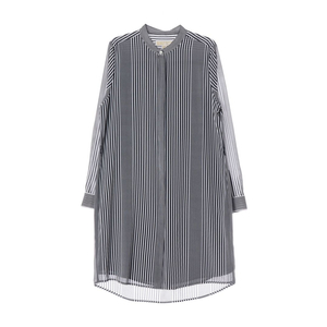 (새상품)마이클코어스 스트라이프 노카라 긴팔 롱 셔츠원피스 L