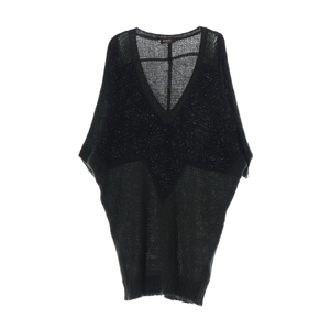 DIESEL 디젤 울56% 카키 배색 브이넥 가오리핏 니트 원피스 XS