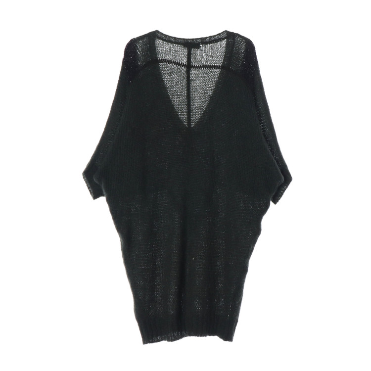 DIESEL 디젤 울56% 카키 배색 브이넥 가오리핏 니트 원피스 XS--1