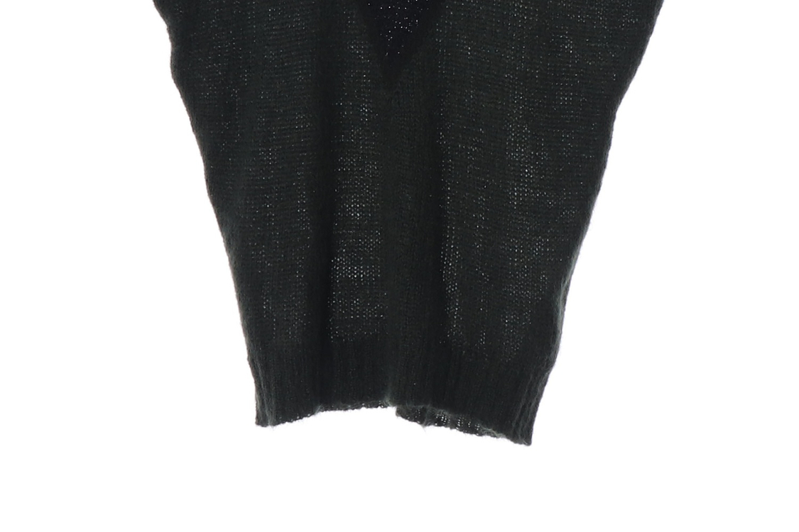 DIESEL 디젤 울56% 카키 배색 브이넥 가오리핏 니트 원피스 XS--4