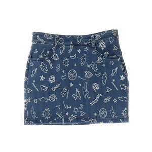 까스텔바작 골프 그래픽 패턴 미니 데님 스커트 청치마