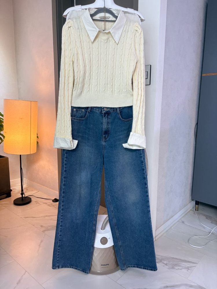 셔츠레이어드 니트--1