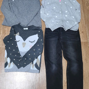 130여아옷 h&m키즈여아옷h&m여아니트 후드집업기모티 여아기모청바지145사이즈