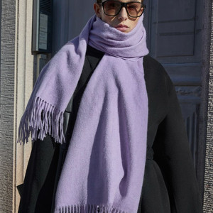 오르 램스울 프린지 머플러 라벤더