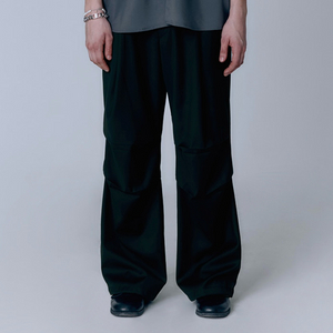 아르반 파라슈트 하프 밴딩 슬랙스 팬츠 블랙