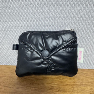 프레젠띵)패딩 메신저 카드지갑 블랙