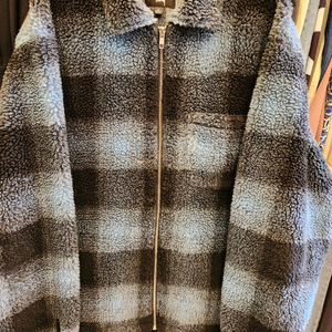 스투시 섀도우 플레이드 셰르파 집업 셔츠자켓