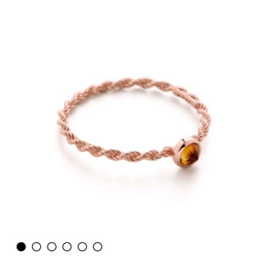 모니카비나더 로즈골드 탄생석반지 11월 노란색 I사이즈(7-8호) 거의새제품18ct 로즈골드 버메일