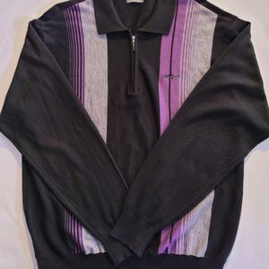 크로커다일 스트라이프 반집업 니트 105