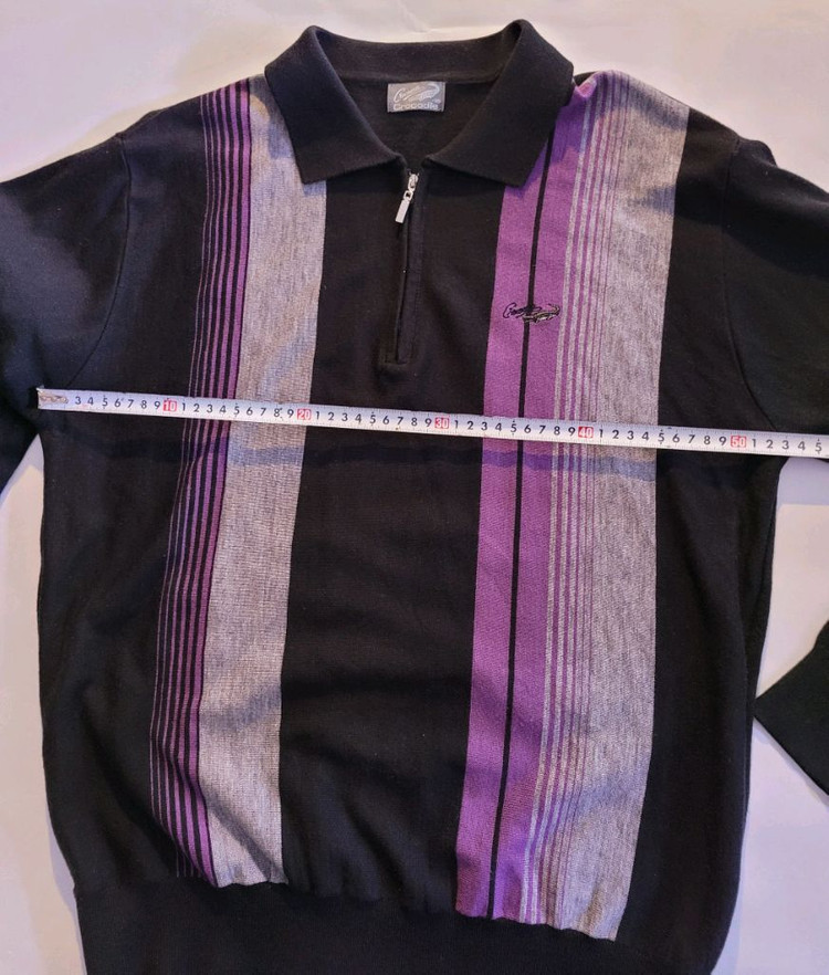 크로커다일 스트라이프 반집업 니트 105--4