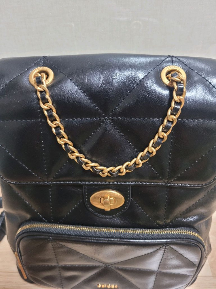 가이거 퀼팅 레더백팩 팝니다--1