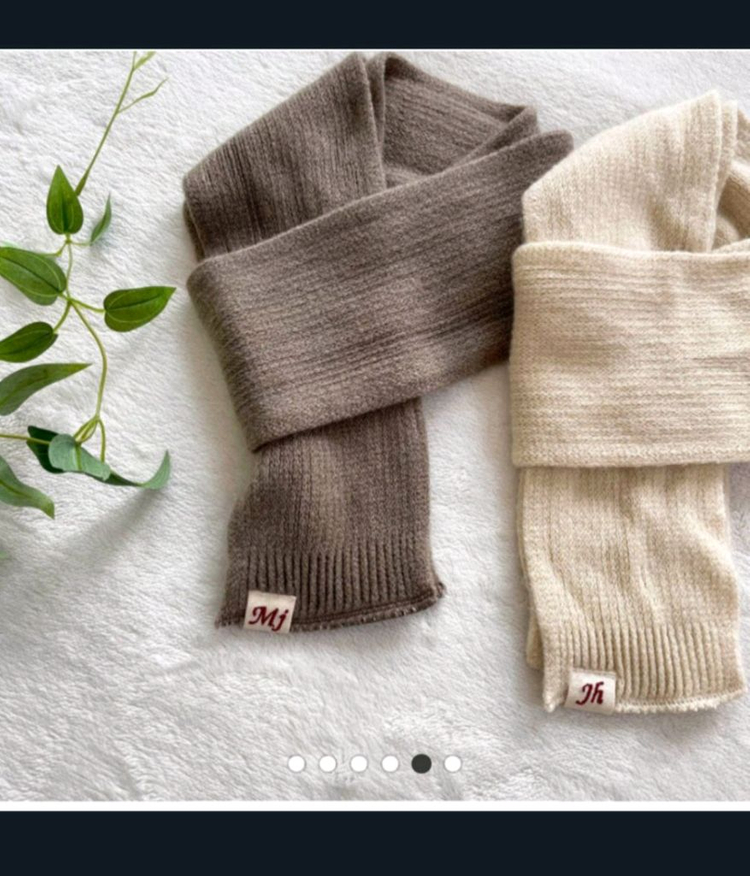 마리끌레르 체크 머플러, 쁘띠 니트 목도리 반값택포 이미지