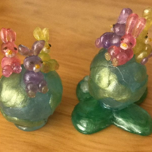 <지구별토끼삼총사>일본고전풍 핸드메이드 피규어 똥사이즈 초미니 키티 초소형 인형