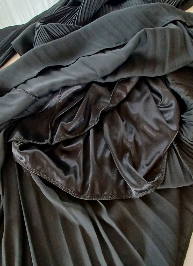 검정 플리츠 원피스, 아코디언 원피스 2벌(임부복 가능, 77사이즈까지 가능) 이미지