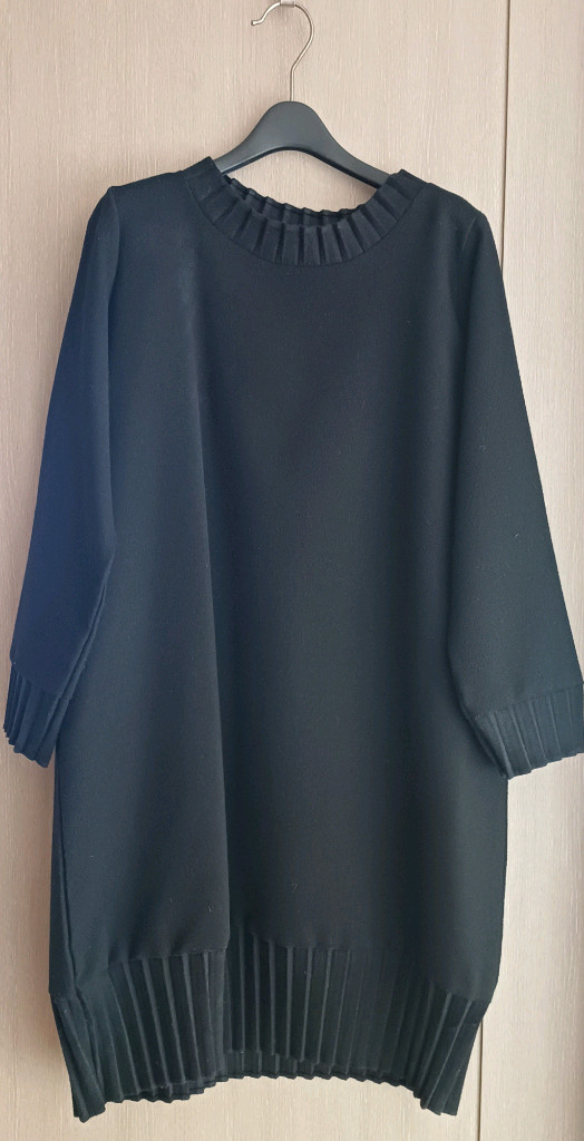 검정 플리츠 원피스, 아코디언 원피스 2벌(임부복 가능, 77사이즈까지 가능) 이미지