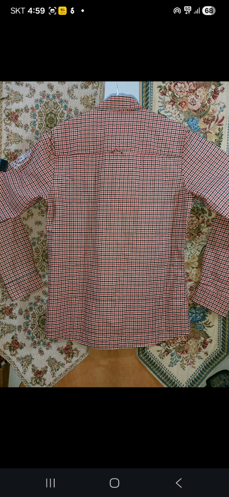 M 지플리시 슬림핏 내피 체크 셔츠 상태A--1