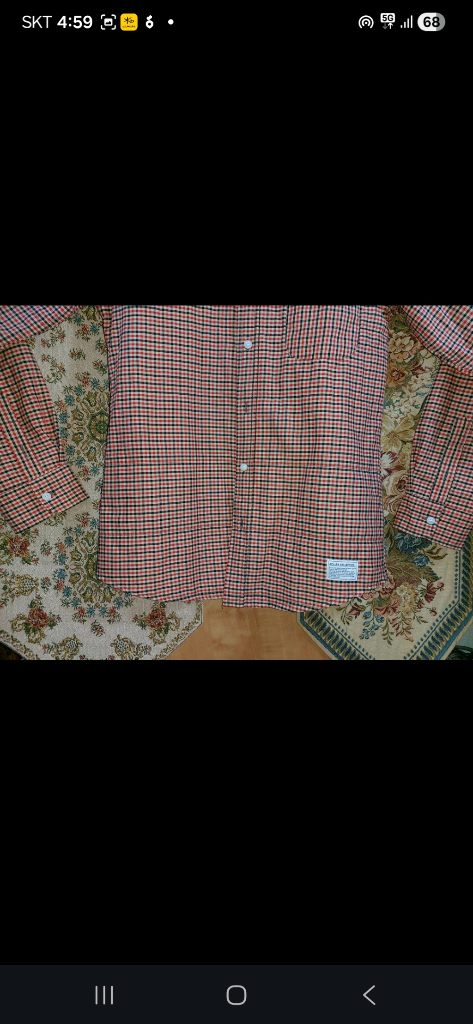 M 지플리시 슬림핏 내피 체크 셔츠 상태A--2