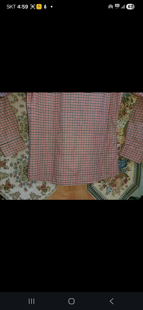 M 지플리시 슬림핏 내피 체크 셔츠 상태A--4