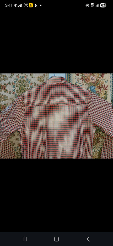 M 지플리시 슬림핏 내피 체크 셔츠 상태A--5