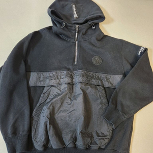 1번시착만한 새상품/라이프 워크 반후드 집업 기모후드 블랙/M사이즈