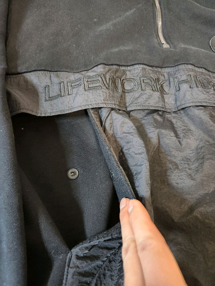 1번시착만한 새상품/라이프 워크 반후드 집업 기모후드 블랙/M사이즈--4